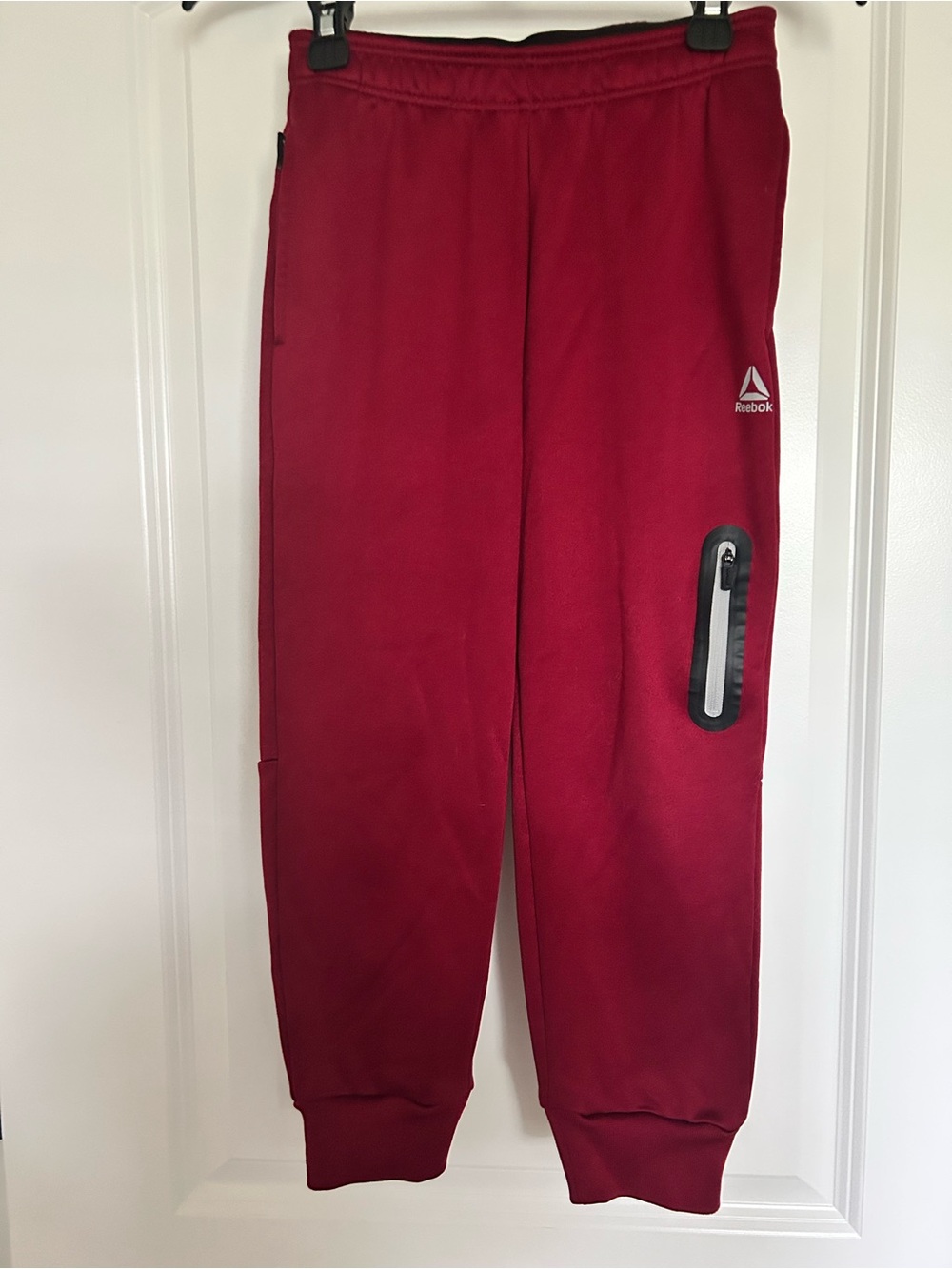 Reebok Kids Maroon Jogger Sweatpants with Zip Pocket
